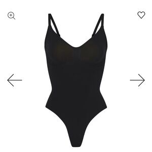 Skims Thong Bodysuit in Onyx